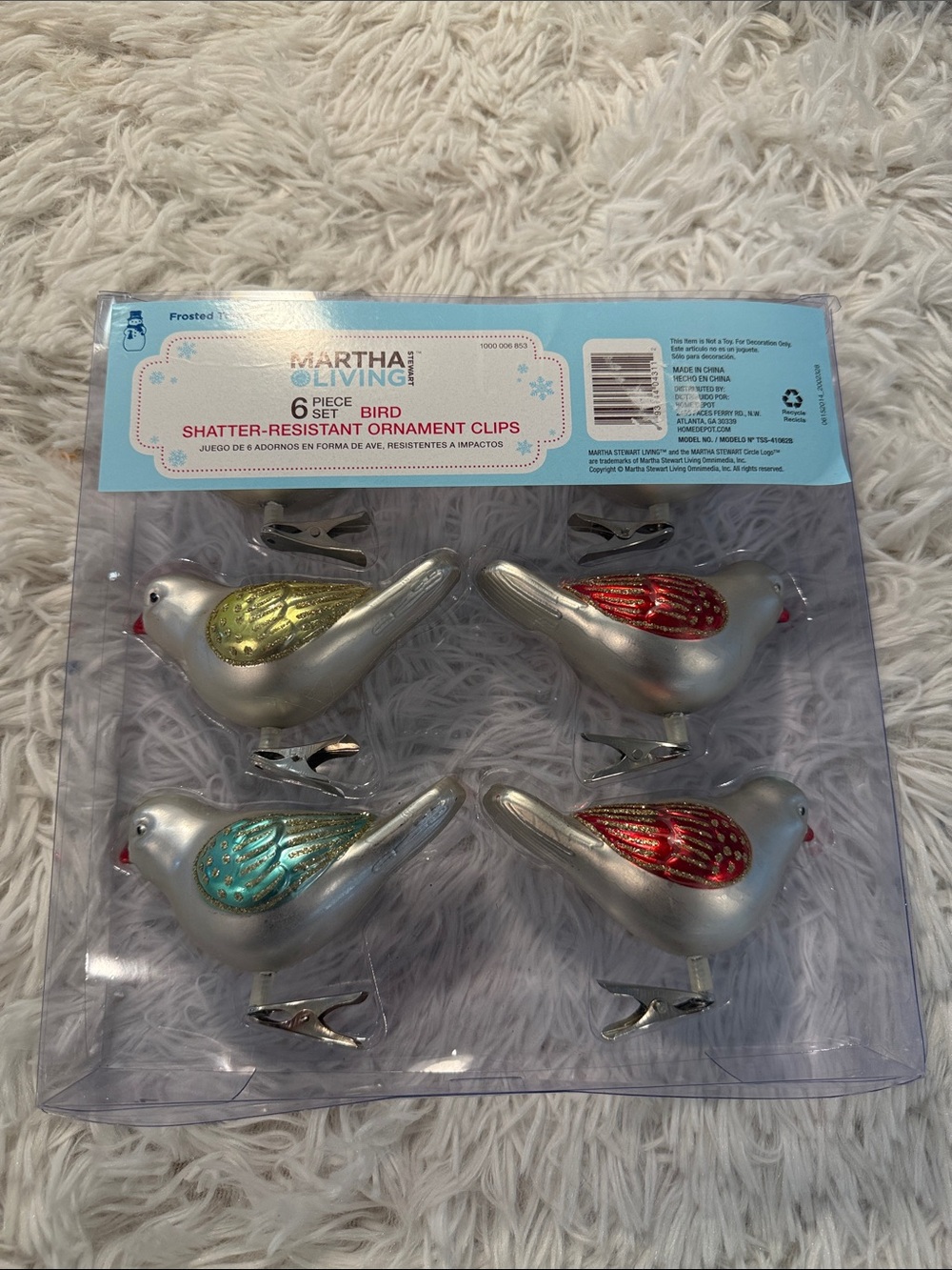 Martha Stewart Living shatter-resistant bird ornament clips NWT